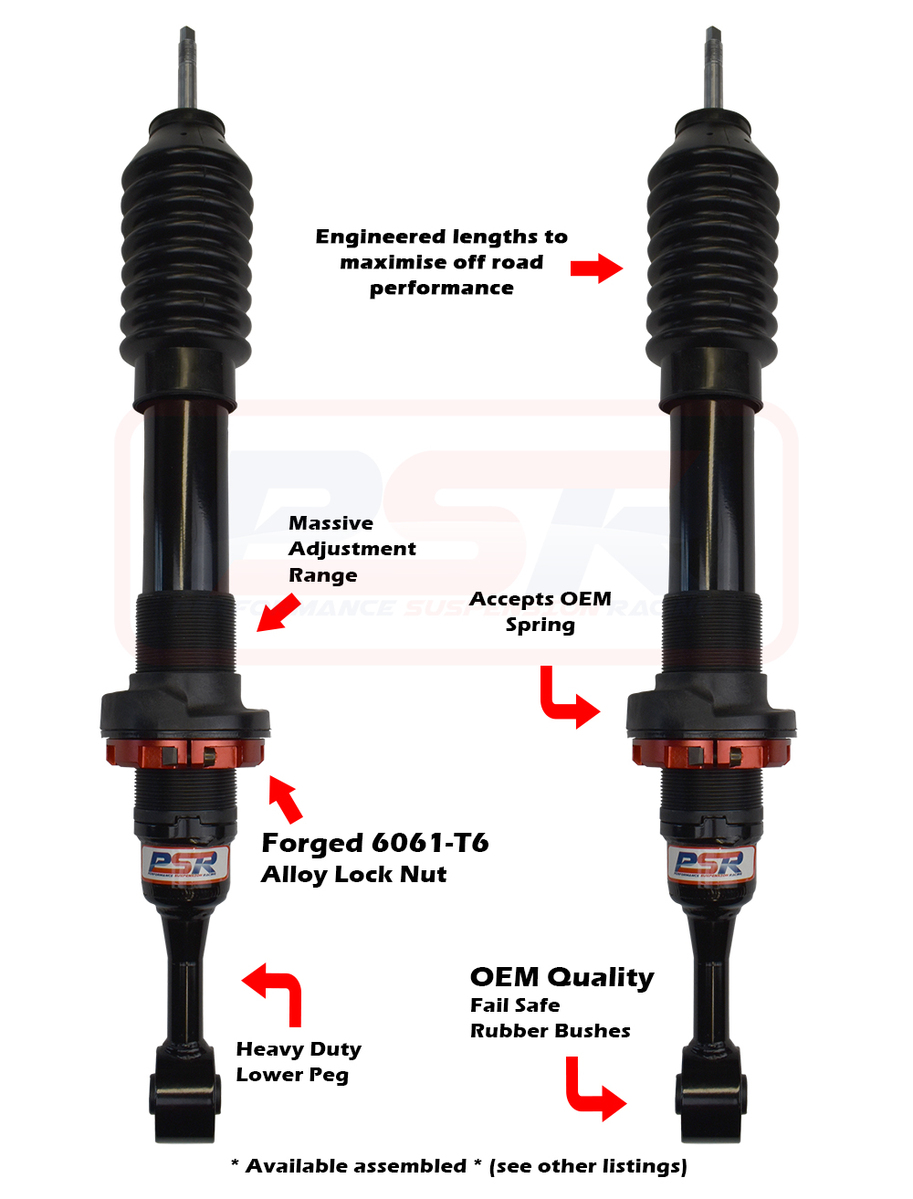 PSR TTG Toyota Front Adjustable Shock Absorber - PAIR - PSRSH-0701-PR   Performance Suspension Racing Quality Offroad 4X4 Lift Kits & Products