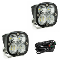 Squadron Sport Black LED Auxiliary Light Pod Pair - Driving/Combo - Clear