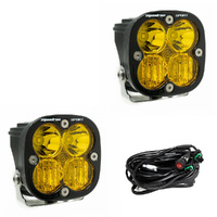 Squadron Sport Black LED Auxiliary Light Pod Pair - Driving/Combo - Amber